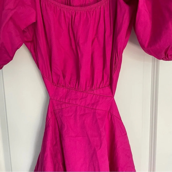 New! Eloquii Pink puff sleeve cutout open back Dress Size 20 18111 - Picture 4 of 8